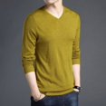 thumbnail image 5 of Suéter de punto de otoño para hombre, ropa interior de manga larga de lana fina, camisa de punto informal, 5 of 5