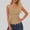 Khaki, variant on Fnooota Women's Tank Tops, Summer V Neck Slim Fit Knitted Sleeveless T-shirts Khaki Size S-2XL