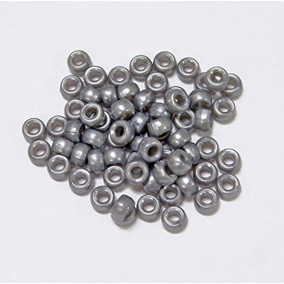 JOLLY STORE Crafts Gray Pearl 6.5x4mm Mini Pony Beads, Made in USA, 1000pcs