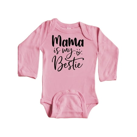 

Inktastic Mama Is My Bestie Gift Baby Boy or Baby Girl Long Sleeve Bodysuit