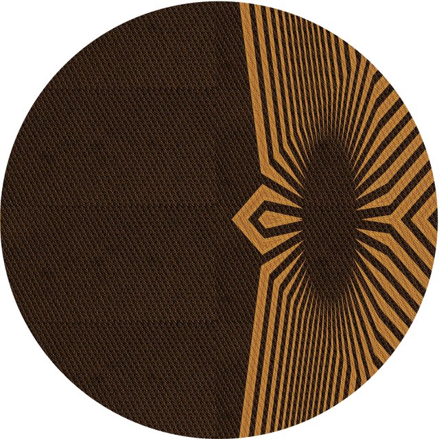 Ahgly Tapis Rond Lavable en Machine Intérieur Transitionnel Brun Selle, 3 Pieds Rond