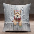 thumbnail image 2 of Playful Cairn Terrier Welcomes Winter Snowy Day with Cardinal Bird Pillowcase Double Sided Cairns Dog Lover Pillow Case Covers - 2017, 2 of 3