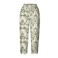 thumbnail image 4 of Crgrtght Womens Summer Pants Cropped Pants High Waisted Boho Beach Pants Drawstring Capris Pants with Pockets Wide Leg Vintage Printed Bohemian Capris Trousers Floral Pants for Women, 4 of 5