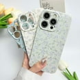 thumbnail image 6 of Floral Case for iPhone 15 Pro Max Cute Flower Rose Pattern Aesthetic iPhone 15 Pro Max Case Vintage Girls Women,Oil Flowers Girly Trendy Slim Fit TPU Shockproof Protective Case, Green, 6 of 12