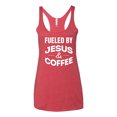 thumbnail image 2 of Fueled by Jesus and Coffee Funny Christian | Womens Inspirational/Christian Premium Tri-Blend Racerback Tank Top, Vintage Red, Medium, 2 of 3