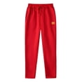 thumbnail image 7 of Men's Midweight Fleece Jogger Sweatpants, Open Bottom Elastic Drawstring Waist with Pockets for Lounge - Sweatpants for Men Red 2XL, 7 of 7