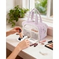 thumbnail image 2 of Makeup Bag Travel Toiletry Bag for Women, Wide Open Large Cosmetic Bags Make up Organizer with Handle, Wet Pocket for Towel, Travel Bag for Toiletries, 2 of 8