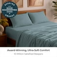 thumbnail image 2 of Mellanni 4-Piece Iconic Full Bedsheet Set - Microfiber, 16" Deep Pocket, Cooling, Wrinkle, Fade, Stain Resistant, Spa Blue, 2 of 7