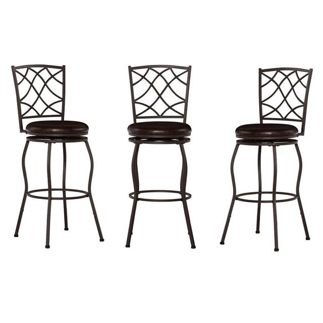 Riverbay Furniture Tabouret en Métal Réglable 30 Pouces Brun Foncé/espresso (Ensemble de 3)
