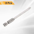thumbnail image 3 of Uxcell 8pcs #1 Punta de Destornillador Phillips PH1 Vástago Hexagonal de 1/4" Longitud de 3" (75mm) Varilla de 0.16" Puntas Magnéticas de Cabeza Cruzada de Acero S2 Destornillador Industrial, 3 of 7