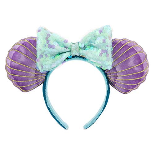 Disney Parks Polka Dot Mickey Gift Blue Sequins Minnie Mouse Ears Teal Headband 