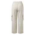 thumbnail image 4 of SJLDQY Girls Cargo Pants Casual Elastic Drawstring Waist Baggy Pants for Girls Straight Fit Pants with Pockets, 4 of 7