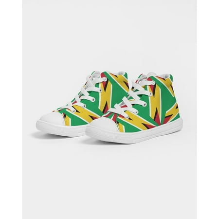 

Abstract Guyana Flag Kids High-top Canvas Sneaker