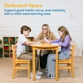 thumbnail image 4 of ECR4Kids 30in Round Hardwood Table with 28in Legs and Two 16in Chairs, Honey, 3-Piece, 4 of 9