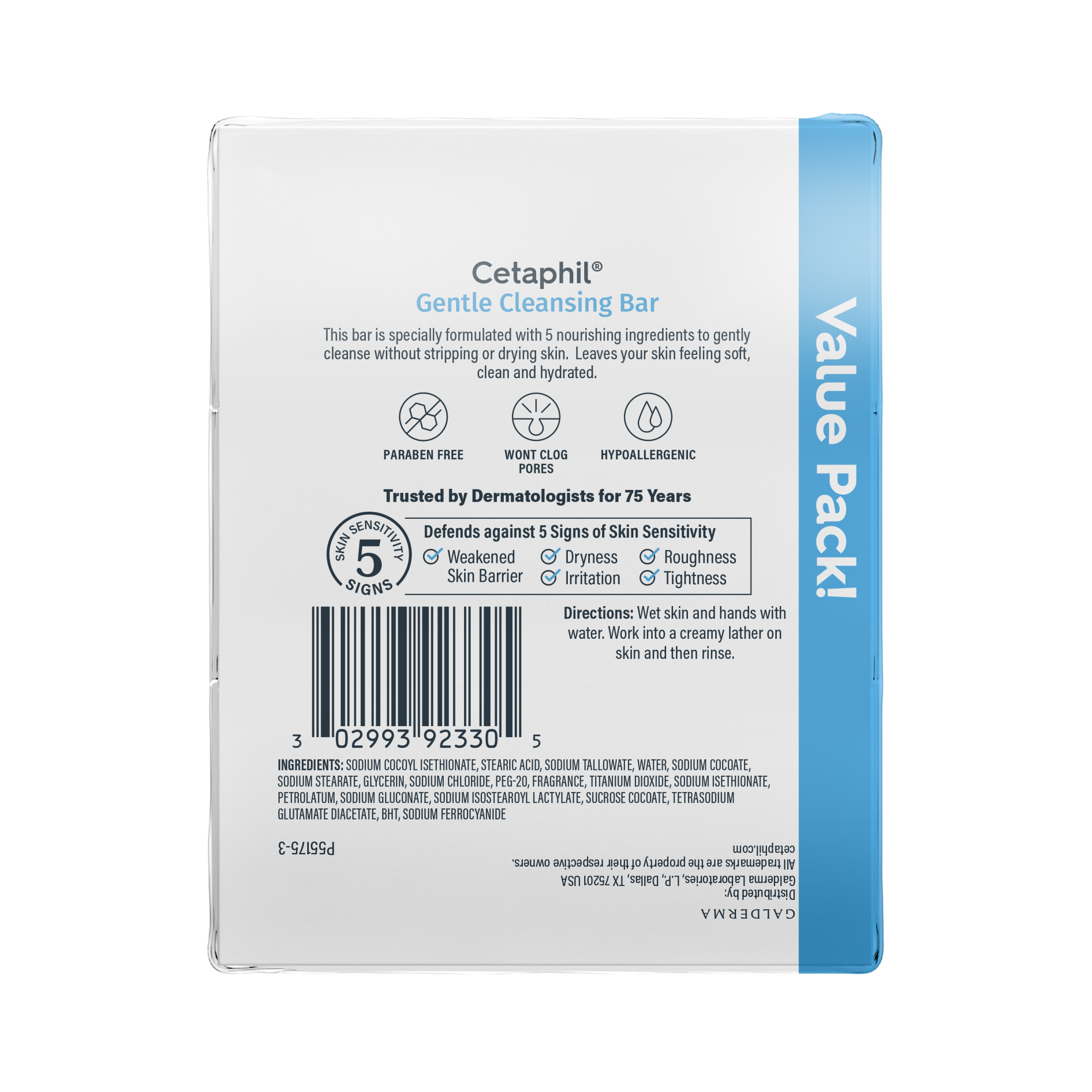 Cetaphil Gentle Cleansing Bar for Sensitive Skin, Pack of 3 photo 7
