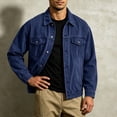 thumbnail image 3 of Raeneomay Men's Denim Jacket - Long Sleeve Collared Multi Pocket Outerwear S-XXL, 3 of 4