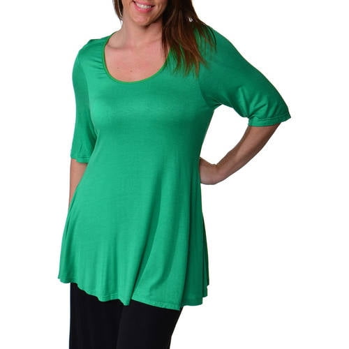 24/7 Comfort Apparel Women's Plus Size Elbow Sleeve Tunic Walmart