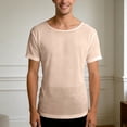 thumbnail image 3 of Mens Sheer Shirt 2026 Summer Casual Lightweight Breathable Short Sleeve Crewneck See through T Shirt, 3 of 4