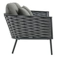 thumbnail image 2 of Modway Stance Outdoor Patio Aluminum Loveseat in Gray Charcoal, 2 of 7