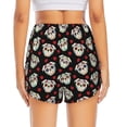 thumbnail image 3 of Picia colorful Skull dog flower Pattern Women's 2 in 1 Athletic Running Shorts High Waisted Workout Casual Gym Sweat Shorts with Comfy Liner Zipper Pockets-X-Large, 3 of 9