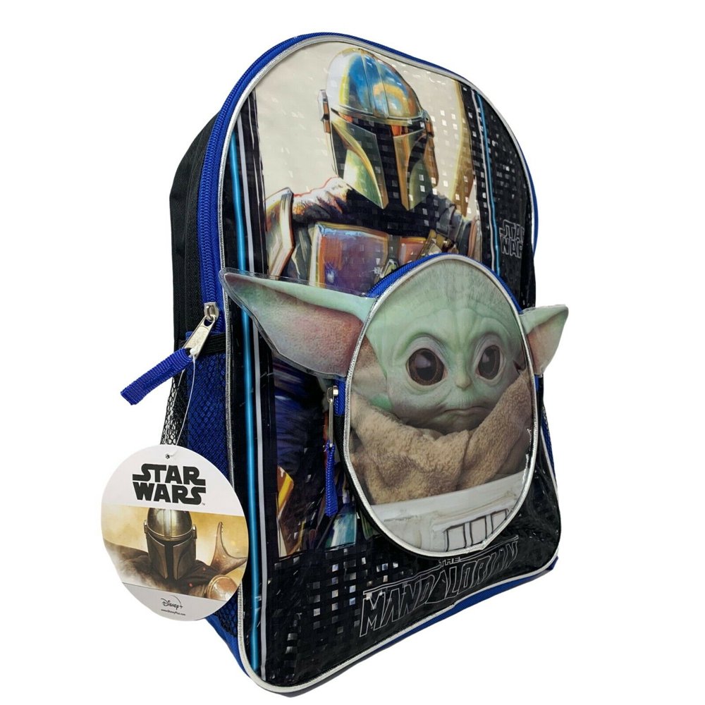 Licensed Star Wars"The Child" Baby Yoda 16" Backpack with Head Shaped