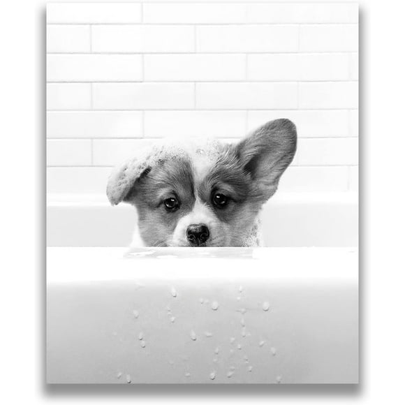 AEFER Giraffe Funny Bathroom Wall Decor - GiraffeBathtub Art Prints Black and White Animals Pictures Poster