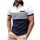 thumbnail image 1 of Ceisia Men's Color-Blocked Striped Zip-Up Short Sleeve Polo Shirt Casual Summer Top White XXXL Gifts, 1 of 8