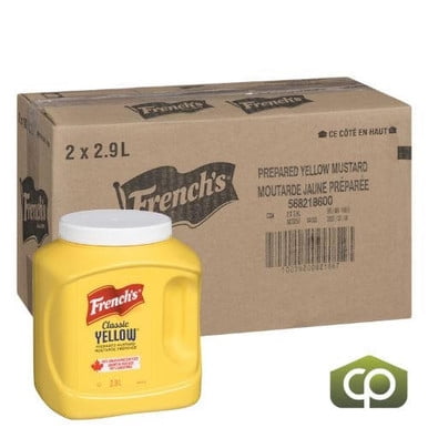French's Yellow Mustard 2.9 LT (2/Case) - 98.05 fl oz (8.18 lbs)