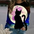 thumbnail image 1 of Pntutb Suéter De Cuello Redondo De Manga Larga Con Estampado De Gato Suelto Casual De Otoño E Invierno Para Mujer Pntutb Pntutb-5827, 1 of 4