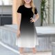 thumbnail image 2 of Teen Girls Dresses Short Sleeve Gradient Dress Casual Summer A-Line Sundress for Kids Soft & Breathable Fabric Ages 4-12 ,Sie:110, 2 of 7