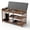 Walnut, variant on Bambo Shoe Storage Bench with Cushion, 3-Tier Entryway Bench with Storage Organizer for Bedroom & Living Room,Mudroom and Closet,10.6x30.9 x17.3 in, Black