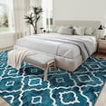 thumbnail image 5 of CAROMIO Modern Area Rug Washable Moroccan Rug Non-Slip Non-Shedding Geometric Print Floor Carpet Soft Geometric Carpet, 9' x 12' Green, 5 of 5