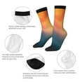 thumbnail image 3 of KLL yellow orange and teal Print Cool Socks Men's Women's Crew Socks Funny Crazy Novelty Stockings, 3 of 6