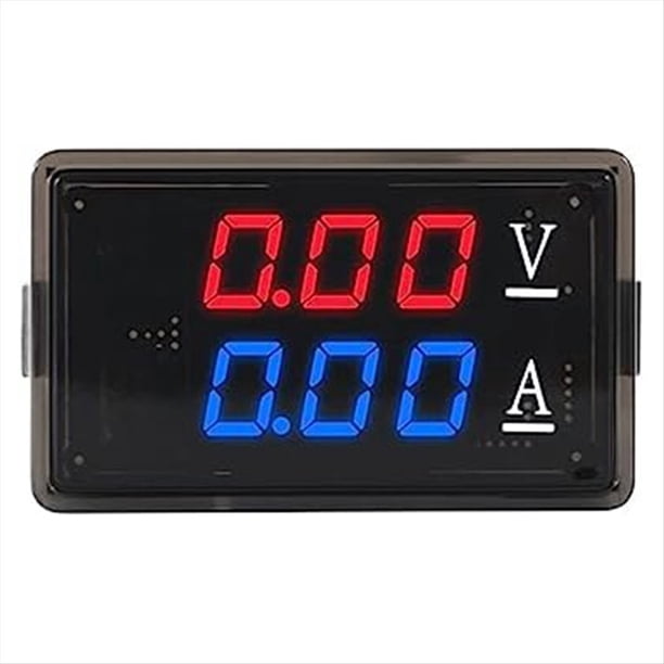 DC0-100V 10A LED Voltímetro Digital Amperímetro Coche Motos Voltaje Medidor de Corriente Detectores Probador Fácil de Usar, Rojo+Azul