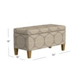 thumbnail image 3 of HomePop Drake Large Storage Bench, 36"L x 16"D x 18"H, Brown/Cream Medallion Print, 3 of 9