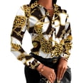 thumbnail image 1 of ORQ Women Baroque Style Lapel Long Sleeve Printed Blouse, 1 of 4