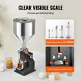 thumbnail image 3 of VEVOR Manual Paste Liquid Filling Machine, 5-100ml Bottle Filler, Adjustable Bottle Filling Machine, Stainless Steel Liquid Filler with Hopper for Milk Water Essential Oil Shampoo Cosmetic Honey, 3 of 9