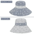 thumbnail image 3 of Terra Womens Floppy Beach Summer Hat Reversible Sunhat Packable Wide Brim Flower Pattern Navy, 3 of 7