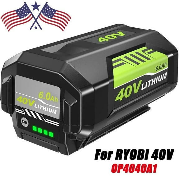 6.0Ah Replace for Ryobi 40v Battery OP4015 OP4050A OP4040 OP4050 OP40201 Compatible with Ryobi 40V Cordless Power Tools