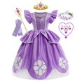 thumbnail image 1 of Sophia el primer disfraz de Anime niñas vestido de princesa púrpura Floral vestido de fiesta niños carnaval fiesta ropa Sofia Cosplay Robes3T (etiqueta 110) Gao Jinjia LED, 1 of 2