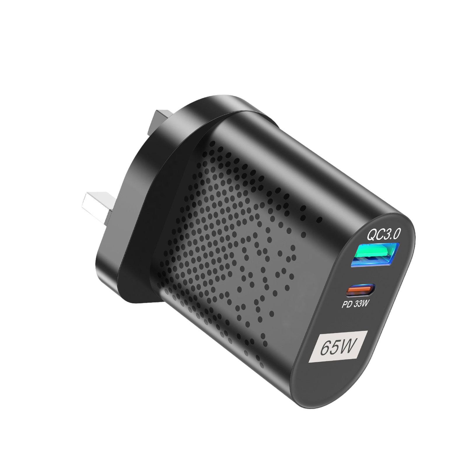 65W GaN Charger QC 3.0 Fast Charger Type C 65W GaN Wall Charger