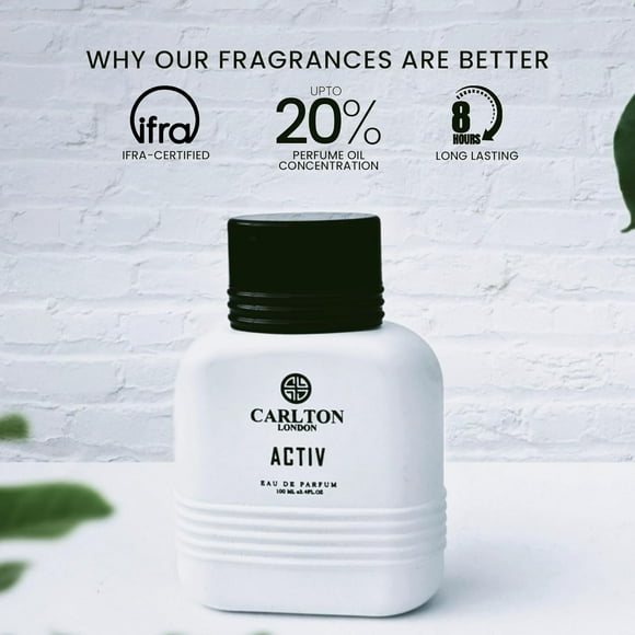 Carlton London Activ Eau De Parfum For Men 100ml, 3.4 Fl.oz. | Long Lasting Luxury Perfume For Boys - With Pepper, Cinnamon, Agarwood, Rose & Leather Notes | Perfect Gift For Husband