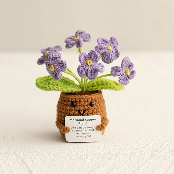 Mini Positive Crochet Potted Crochet Of The Valley With Positive Cards Inspirational Crochet Flower Pot Decoration Positive Crochet Toy