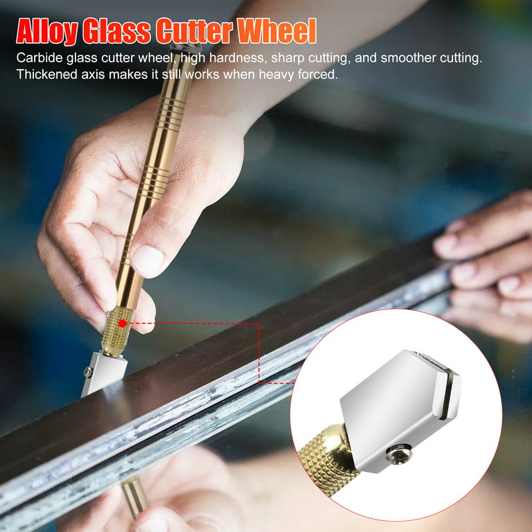 EEEkit 2pcs Glass Cutters, Pencil Style Glass Cutting Tools for 6-12mm  Mosaic Tile Mirror