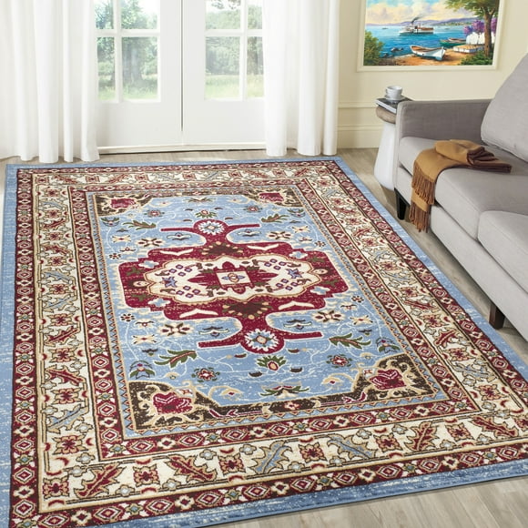 A2Z Qashqai 5578 Traditional Eastern Tribal Boho Pattern Large Bedroom Soft Area Rug Tapis Carpet (3x5 4x6 5x7 5x8 7x9 8x10)