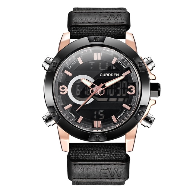 Montre de Sport pour Homme Mode Étanche Quartz Numérique LED Montres Décontractées
