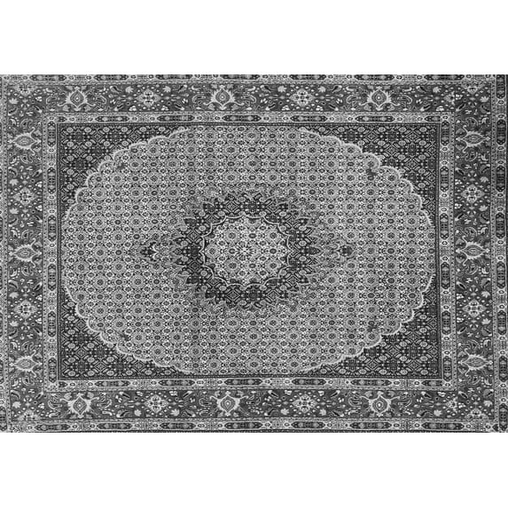 Ahgly Company Indoor Rectangle Medallion Gray Traditional Area Rugs, 7' x 10'