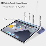 Mazepoly Case iPad Air 4 2020 10.9 Inch 4th Generation Case, Ultra Slim Trifold Stand Auto Sleep/Wake Soft TPU Shockproof Case with Pencil Holder, Purple