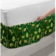 thumbnail image 2 of Avocado Bed Skirt, Retro Style Leaves and Exotic Fruits, Elastic Bedskirt Dust Ruffle Wrap Around for Bedding Decor, 4 Sizes, Green Avocado Green, by Ambesonne, 2 of 2
