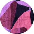 thumbnail image 1 of Ahgly Company Indoor Round Oriental Purple Modern Area Rugs, 3' Round, 1 of 4